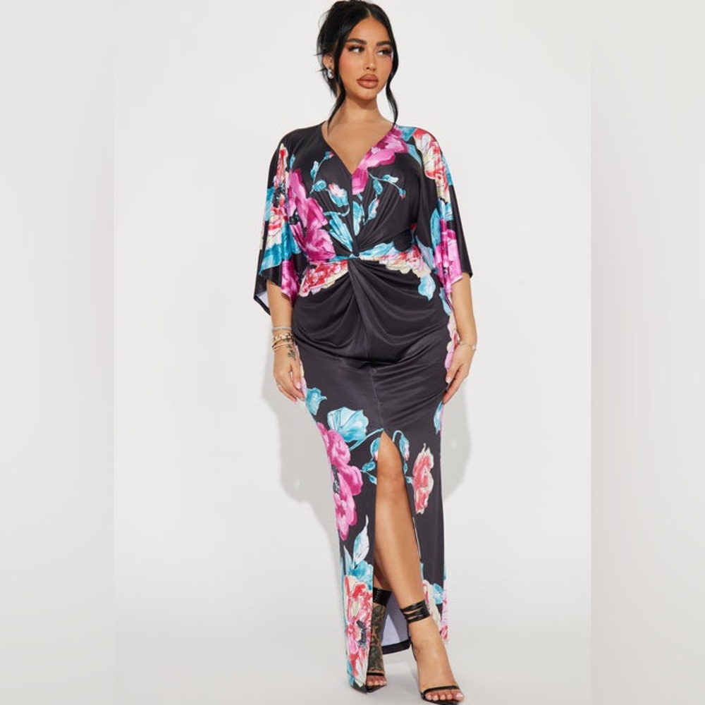 Medium Camille Floral Maxi Dress - Black/combo